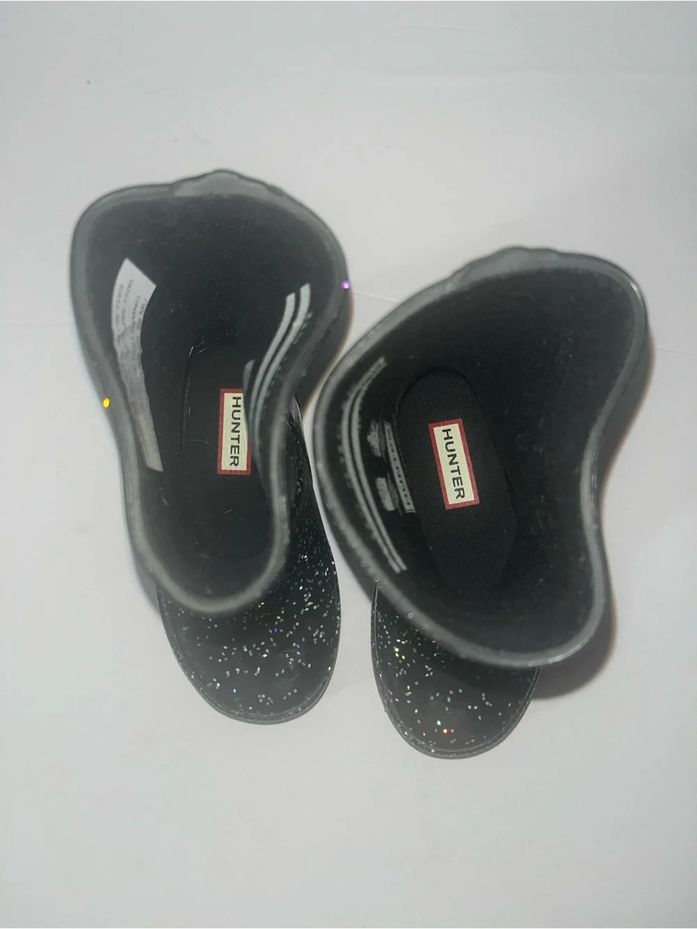 Toddler Girl Starcloud Black Hunter Rain Boot Size 6.  Like new glitter
